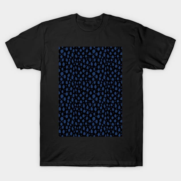 Black and Blue Spot Dalmatian Pattern T-Shirt by Juliewdesigns